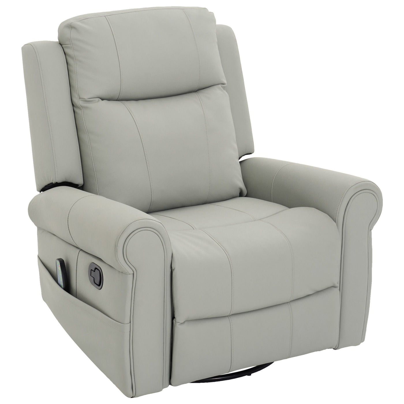 Manual Recliner Chair With 270 Degree Swivel, Massage & Heating, Dual Reclining Positions by Unique Piece Furniture