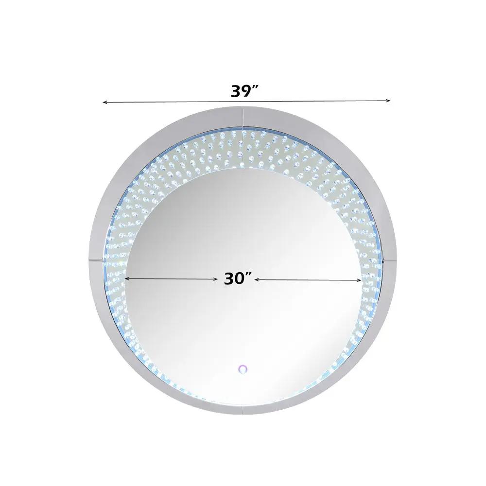 Nysa - 39" Accent Mirror With LED - Mirrored & Faux Crystals by Unique Piece Furniture