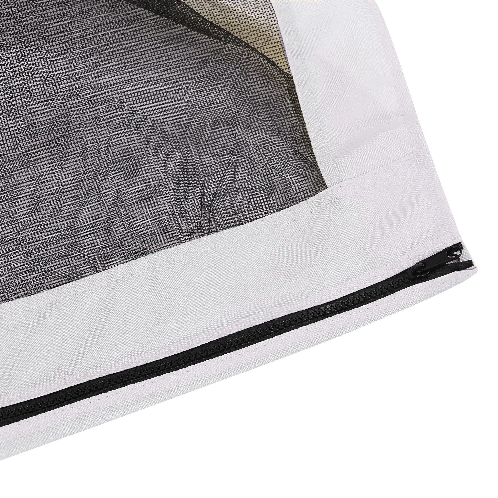 Outsunny - 10' x 13' Replacement Mesh Sidewall Netting For Patio Gazebos And Canopy Tents With Zippers (Sidewall Only) - White by Unique Piece Furniture