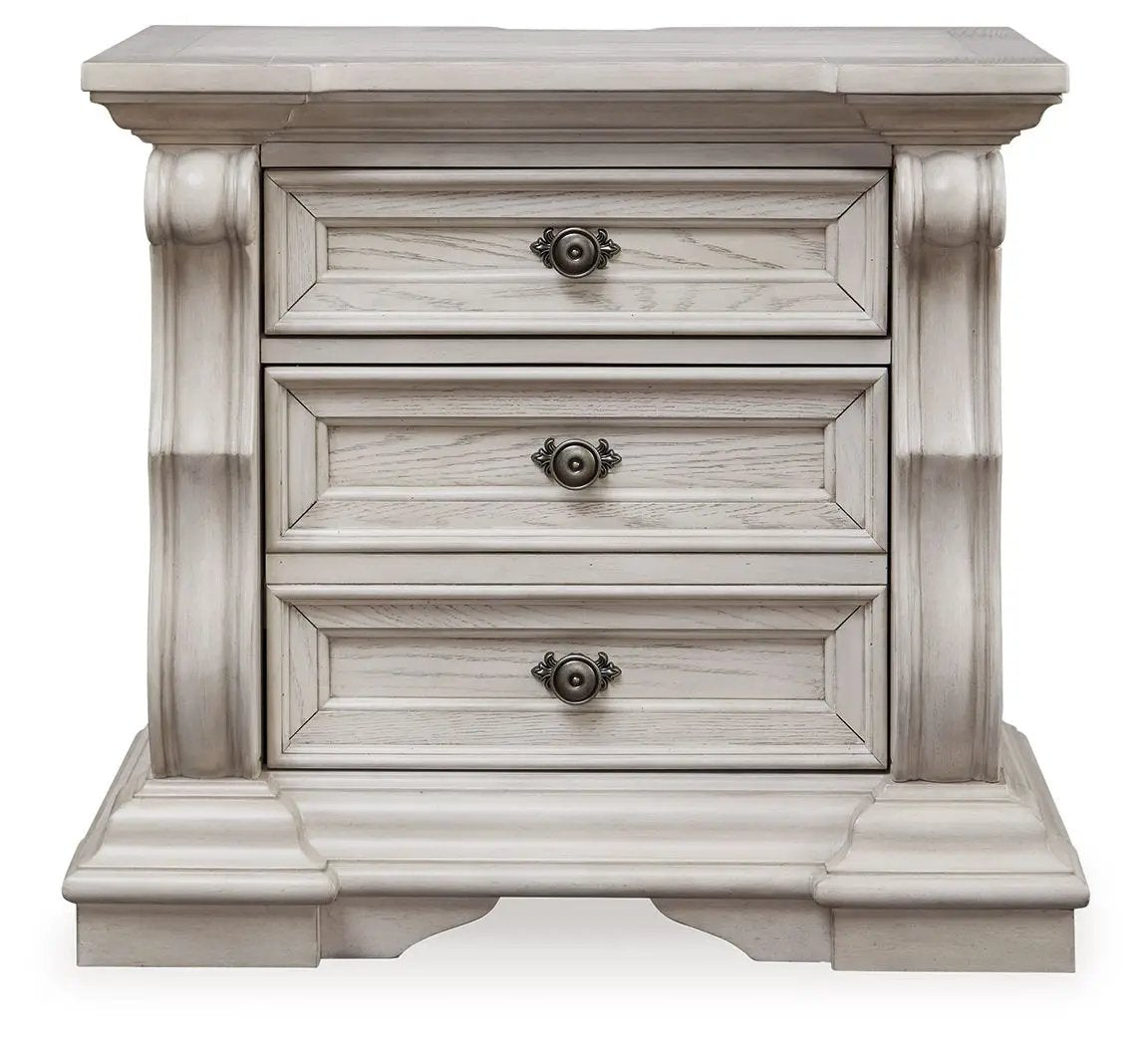 Bruchandi - Three Drawer Night Stand - Antique White by Unique Piece Furniture