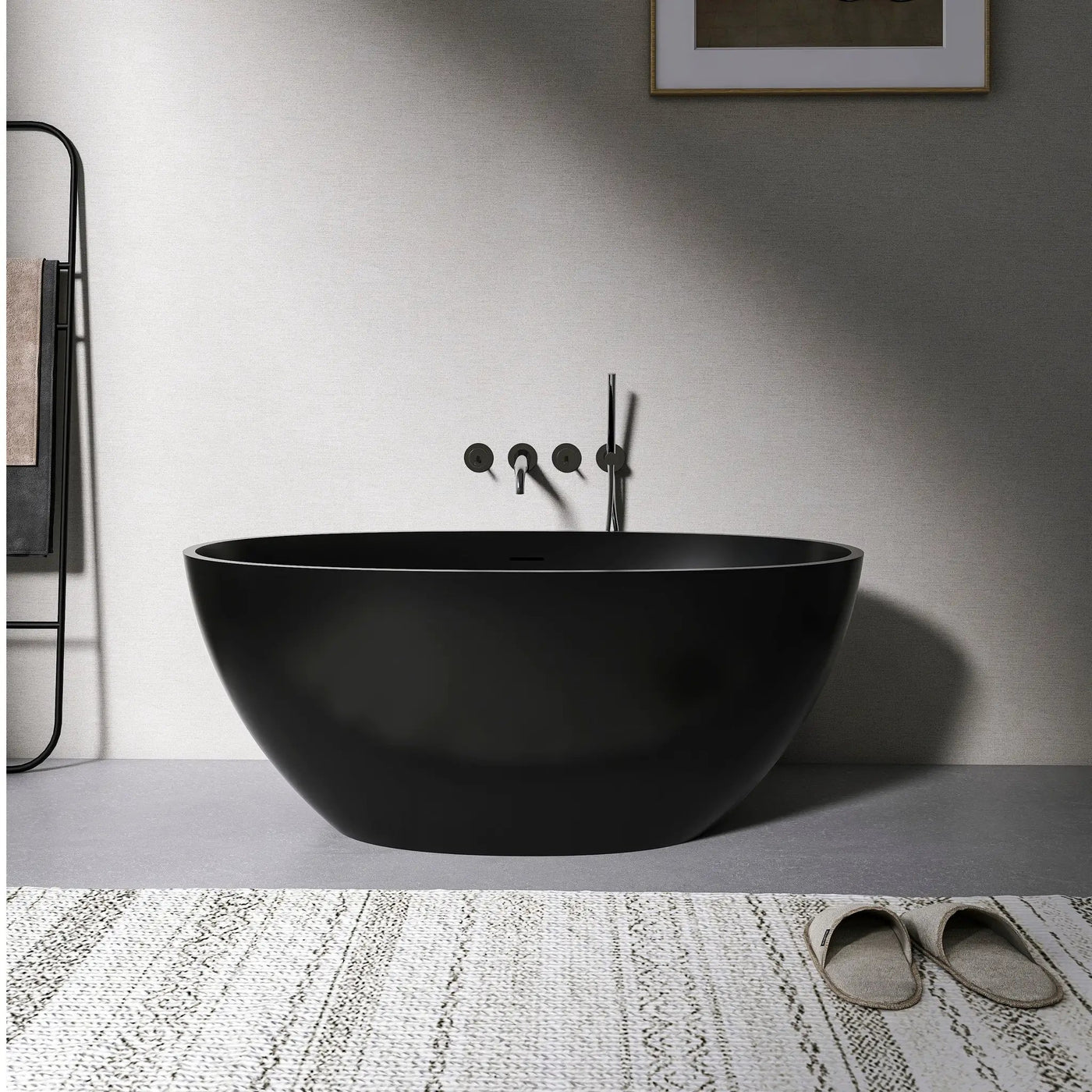 55 Inch Freestanding Solid Surface Soaking Bathtub by HouseOfZazla