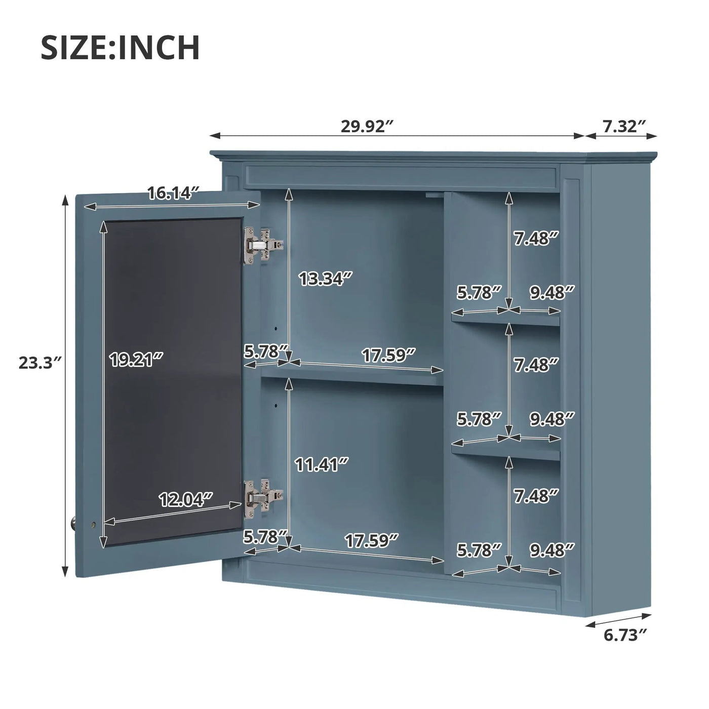 Modern Wall-Mounted Medicine Cabinet With Mirror by Unique Piece Furniture