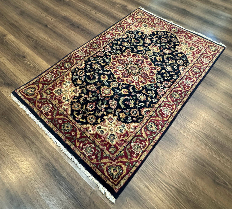 Pak Persian Sarouk Rug 3x5, Navy Blue and Red by Jewel Rugs