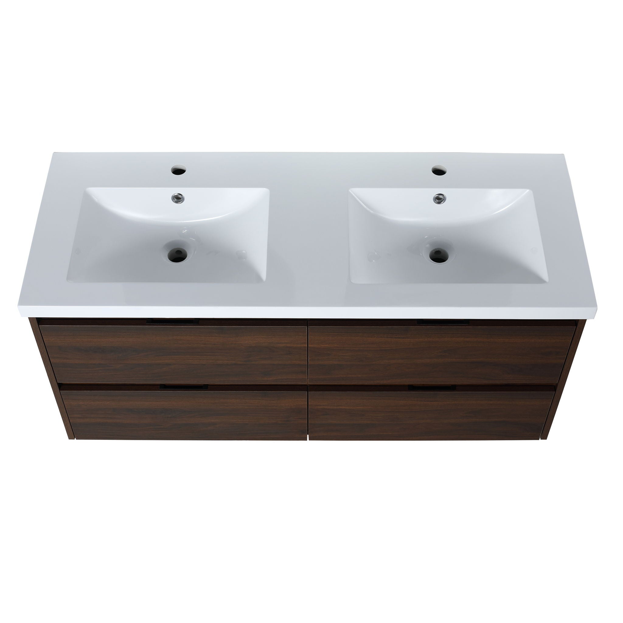 Modern Floating Bathroom Vanity With Dual Resin Sink, Soft Close Drawers by HouseOfZazla