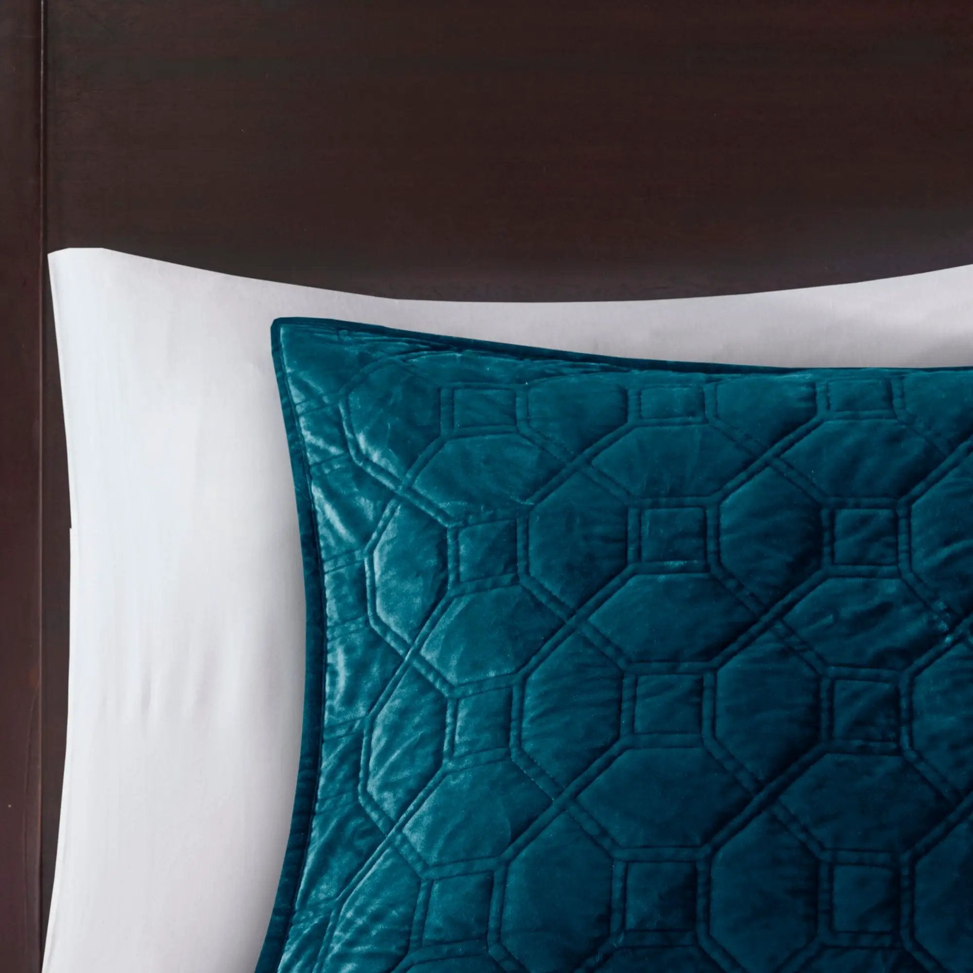3 Piece Velvet Quilt Set Teal Full/Queen by HouseOfZazla