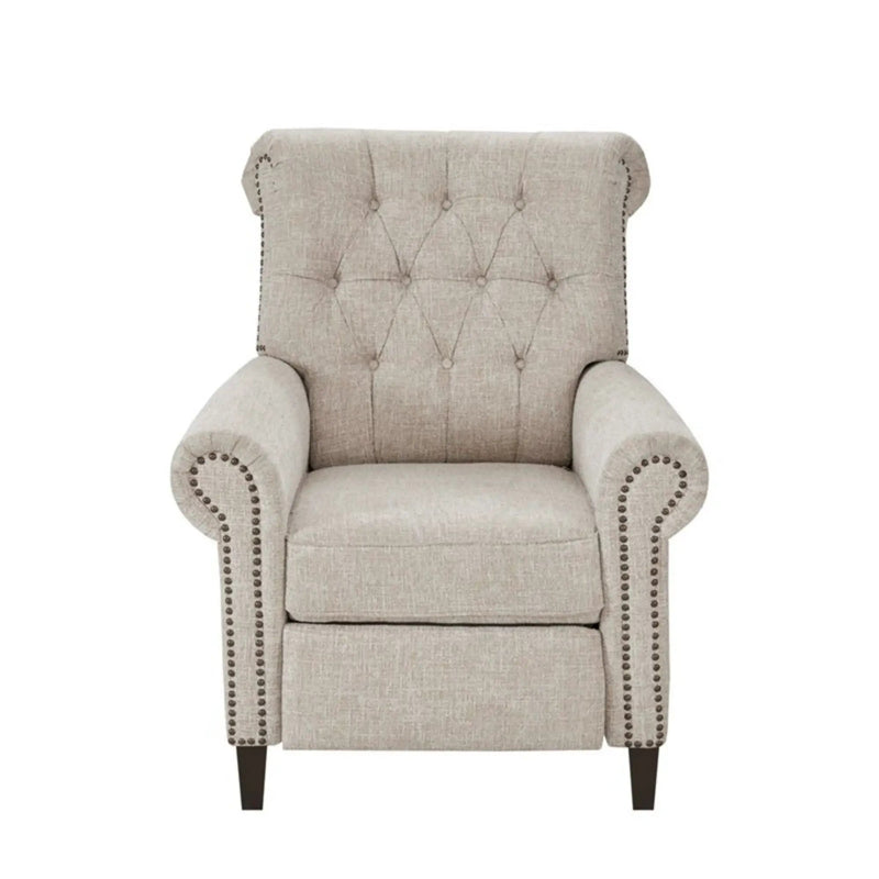 Aidan - Push Back Recliner Chair With Tufted Back And Nailhead Trim - Cream by Unique Piece Furniture