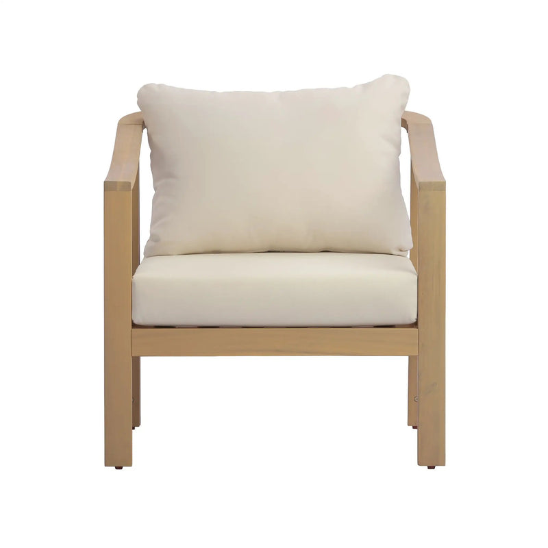 Acacia Wood Patio Furniture Club Chair with Soft Cushion by HouseOfZazla