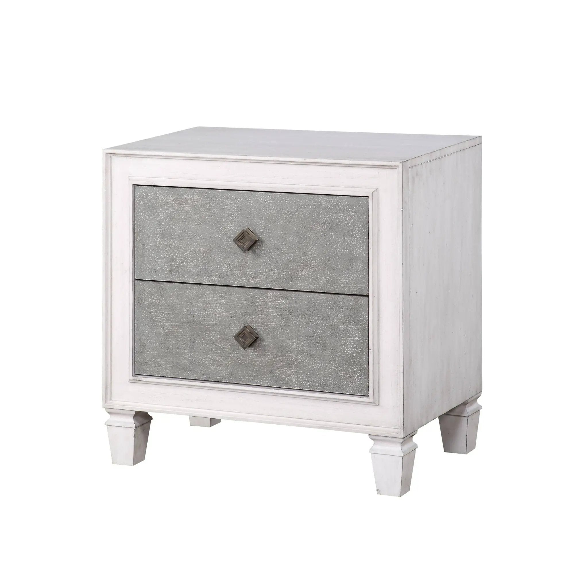 Katia - Weathered Night Stand - Gray / White by Unique Piece Furniture