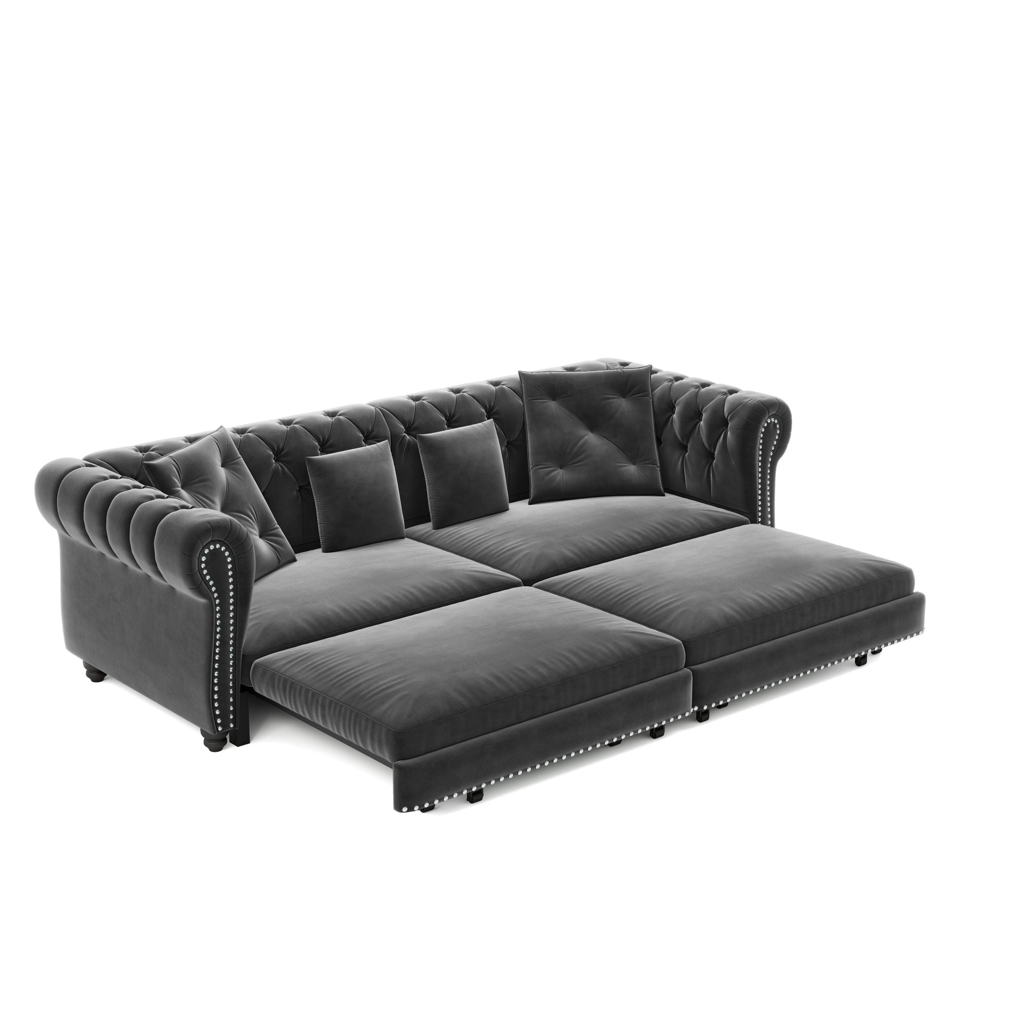 3 In 1 Convertible Sleeper Sofa Bed With Movable Ottoman by HouseOfZazla