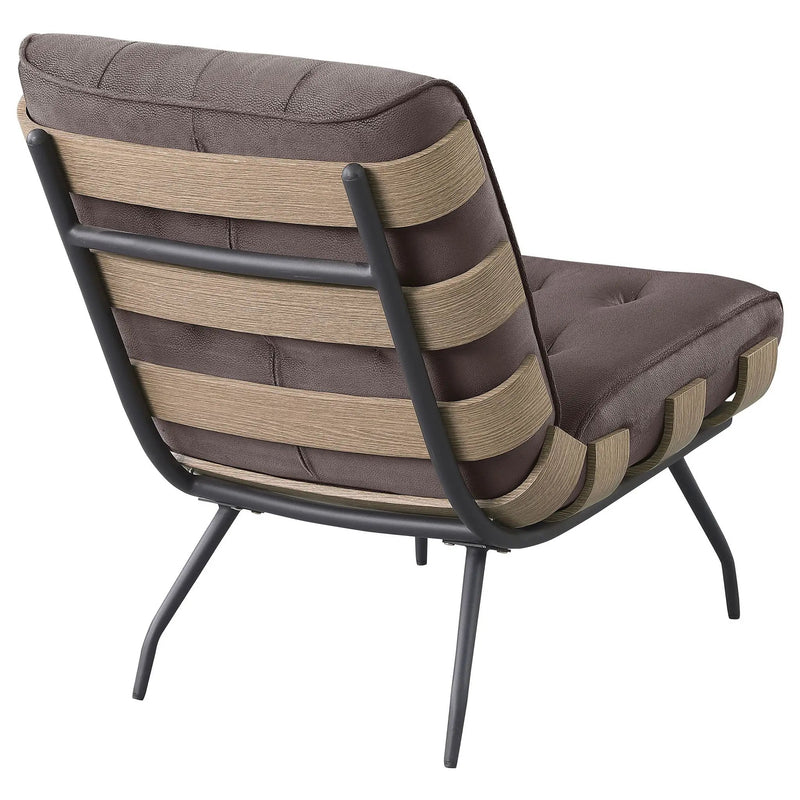 Aloma Upholstered Tufted Armless Accent Chair Brown by Unique Piece Furniture