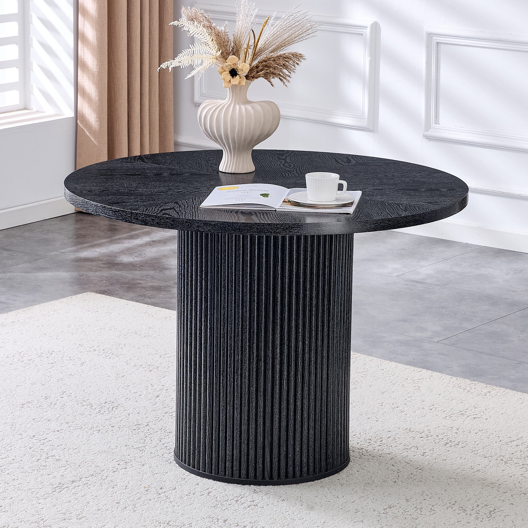 Modern Spliced Circular Dining Table with 42 Inch Diameter by HouseOfZazla