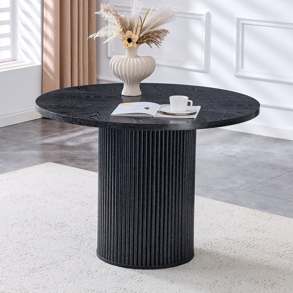 Modern Spliced Circular Dining Table with 42 Inch Diameter