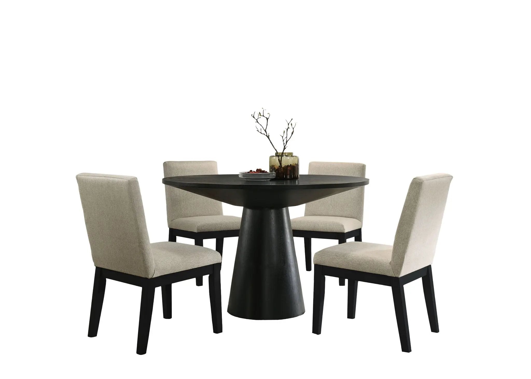 Jasper - Contemporary Round Dining Table With Finish Chairs by Unique Piece Furniture