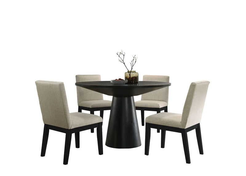 Jasper - Contemporary Round Dining Table With Finish Chairs by HouseOfZazla