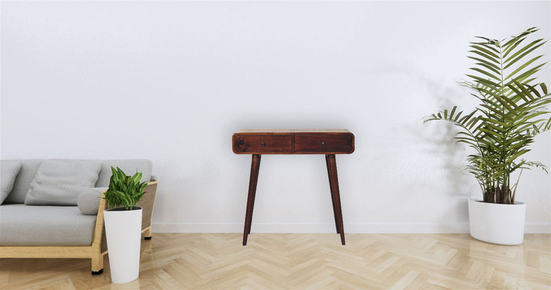 Curved Hallway Table - Chestnut by HouseOfZazla