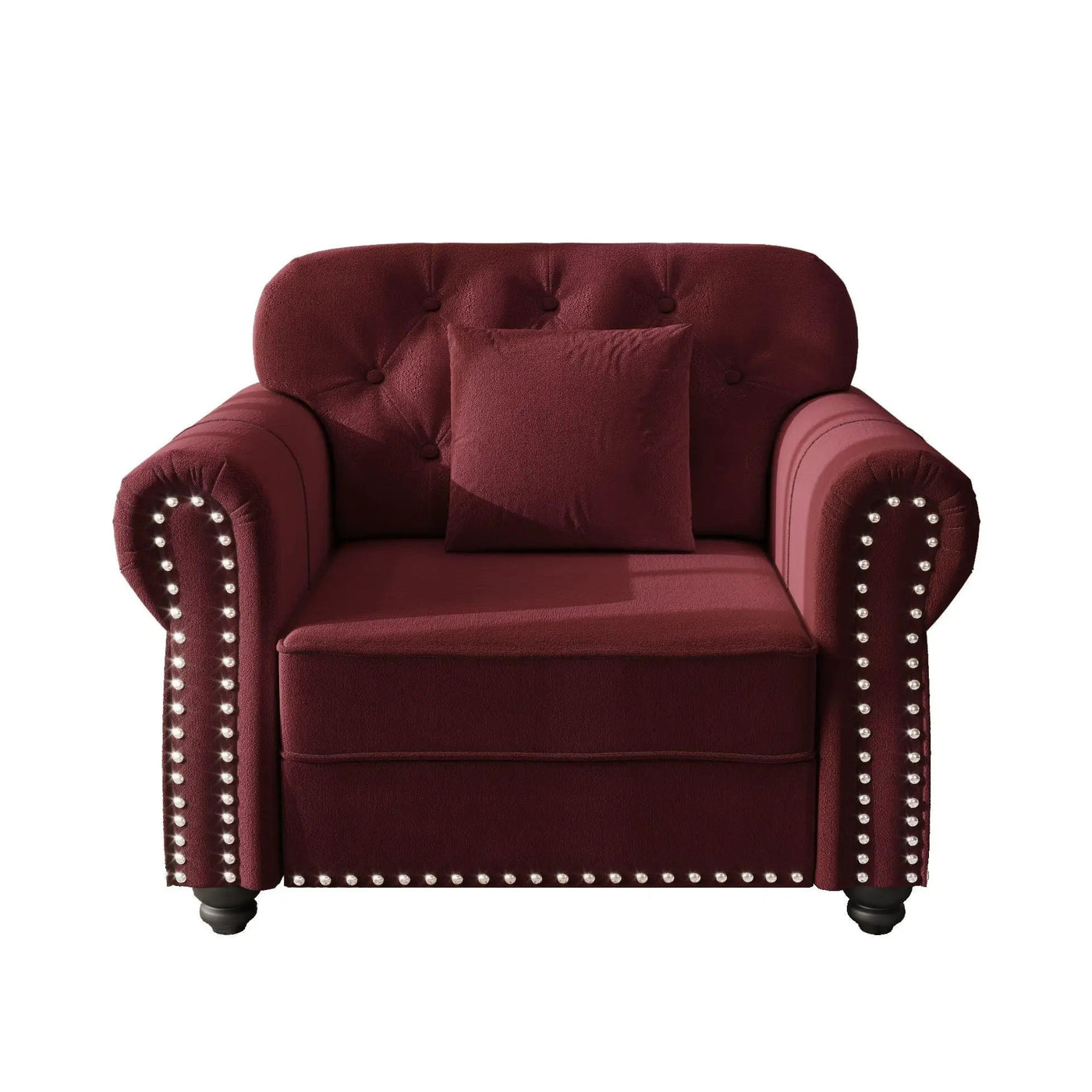 Sofa With Nailhead Trim And Rolled Armrests by HouseOfZazla