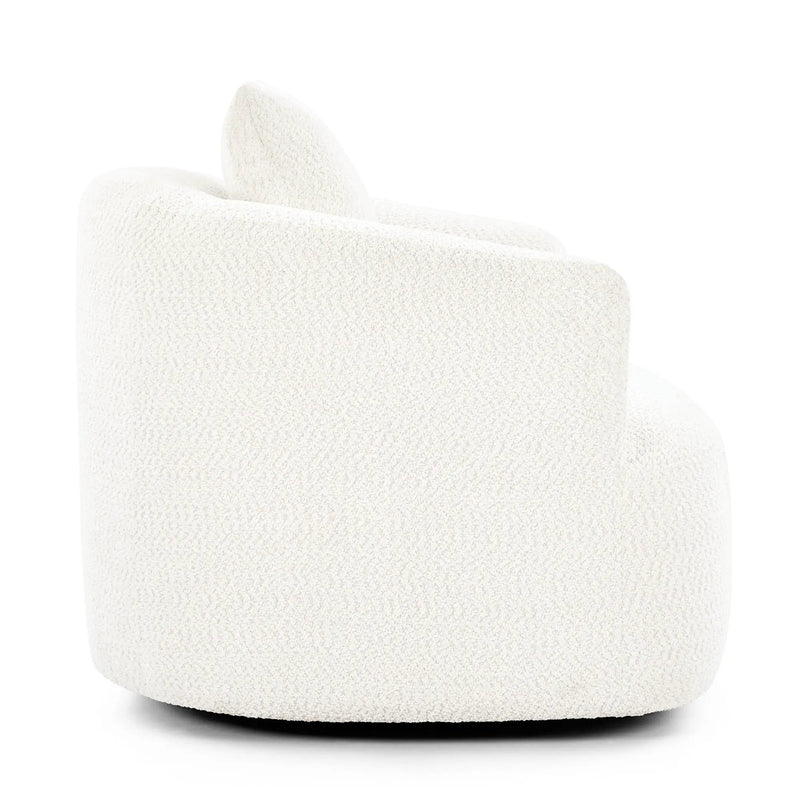 360° Swivel Barrel Sofa Chair With Throw Pillow, Upholstered Accent Chair by HouseOfZazla