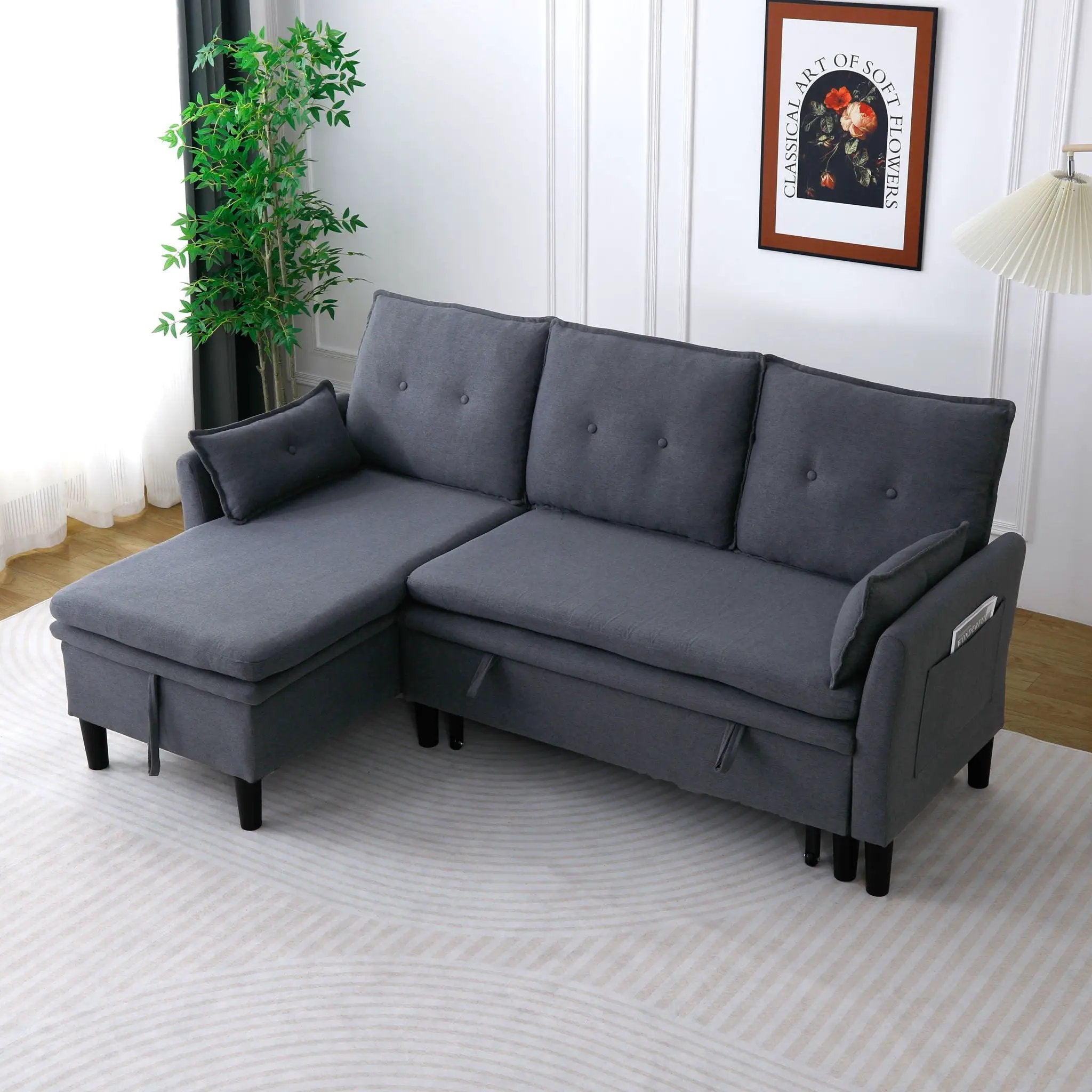 L-Shaped Reversible Chaise Sectional Sofa With Storage by Unique Piece Furniture