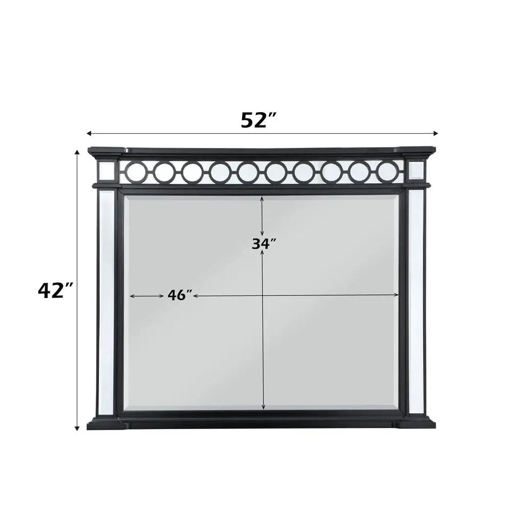 Varian II - Mirror - Mirrored, Black & Sliver by Unique Piece Furniture