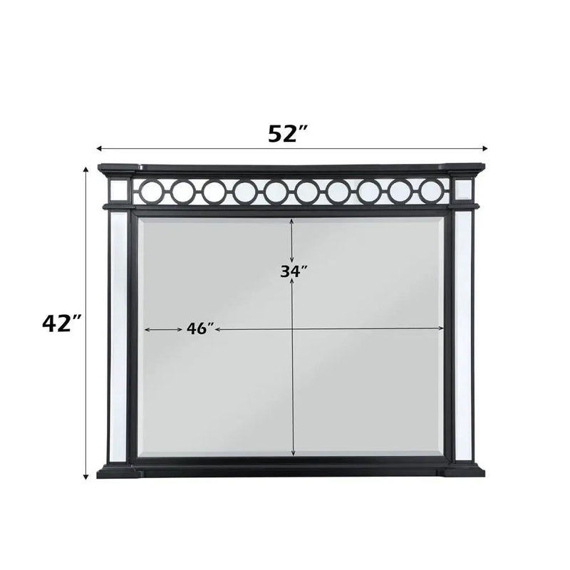 Varian II - Mirror - Mirrored, Black & Sliver by Unique Piece Furniture