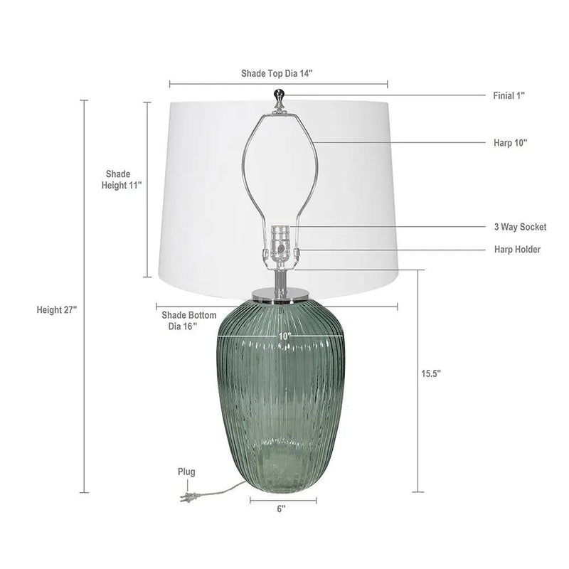 Handcrafted Art Glass Table Lamp by HouseOfZazla