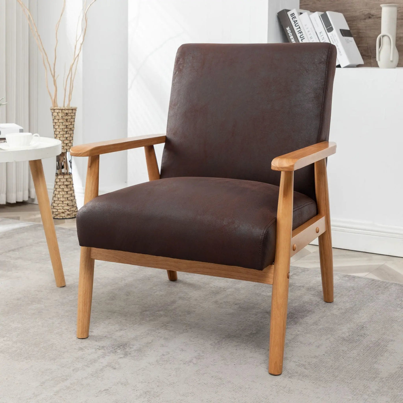 Wide Classic Mid-Century Modern Arm Chair by Unique Piece Furniture