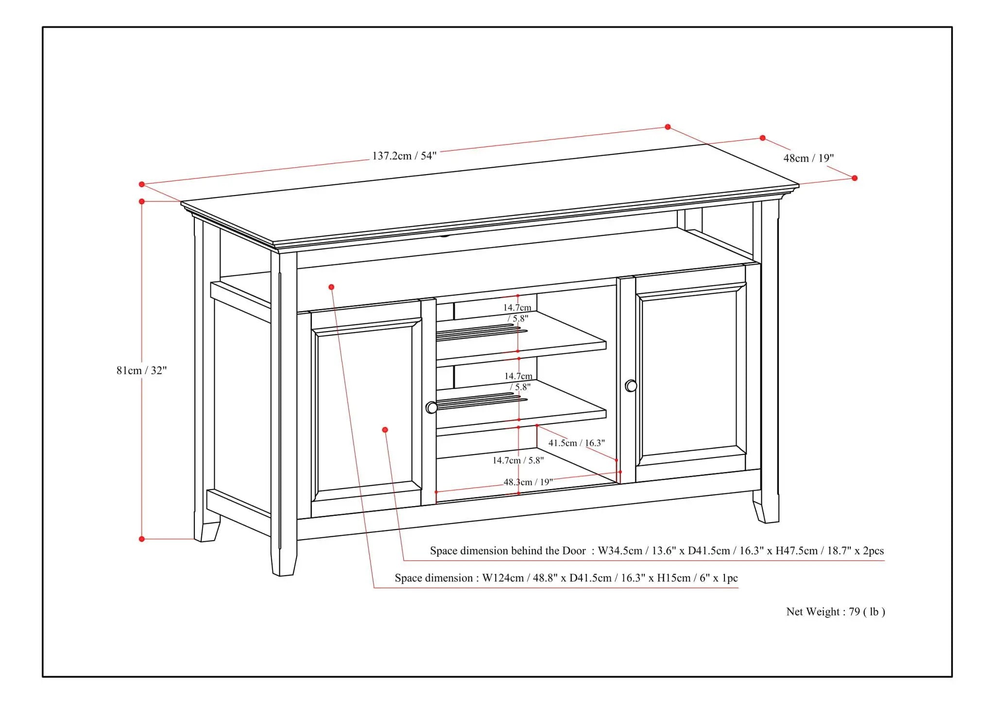 Amherst - TV Media Stand, Handcrafted by Unique Piece Furniture