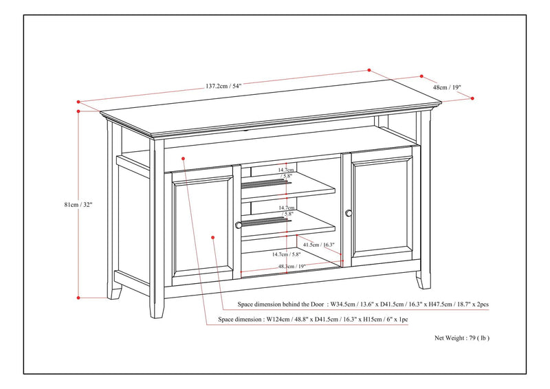 Amherst - TV Media Stand - Rustic Natural Aged Brown by Unique Piece Furniture