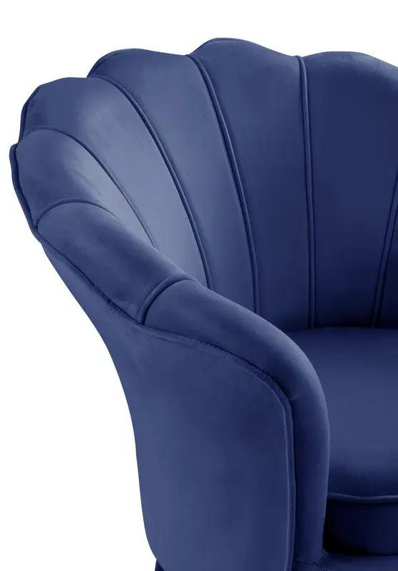 Angelina - Scalloped Back Barrel Accent Chair With Metal Legs by HouseOfZazla