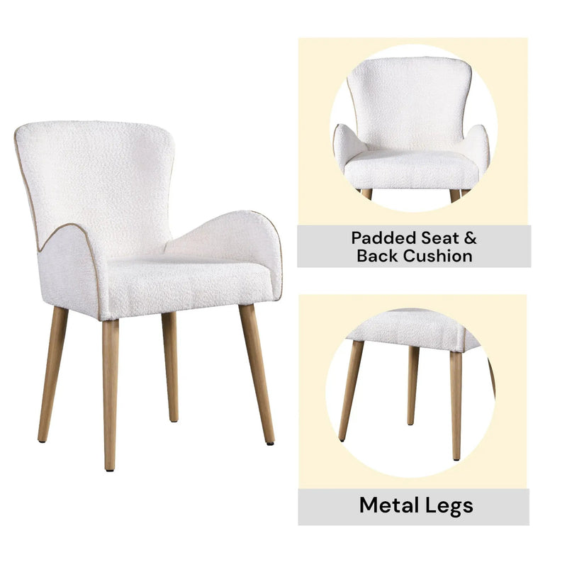 Qwin - Boucle Side Chair (Set of 2) - Beige by Unique Piece Furniture