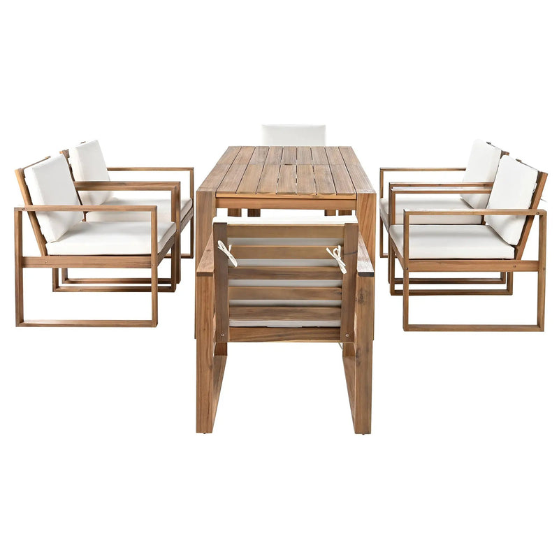 TREXM Patio Table and Chairs Set, 7-Piece Outdoor Dining Set for 6 by HouseOfZazla