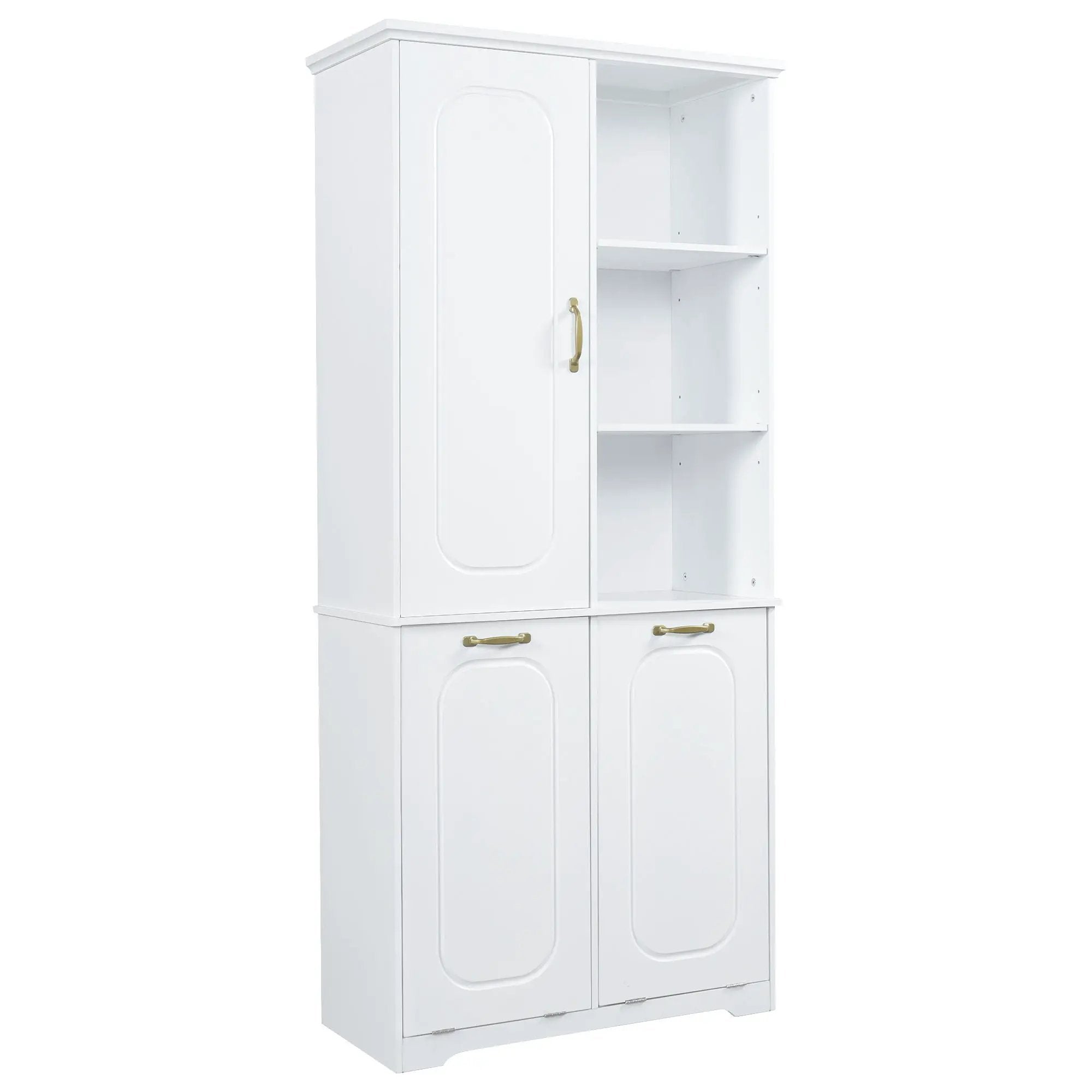 Freestanding Tall Storage Cabinet With 2 Tilt-Out Hampers by HouseOfZazla