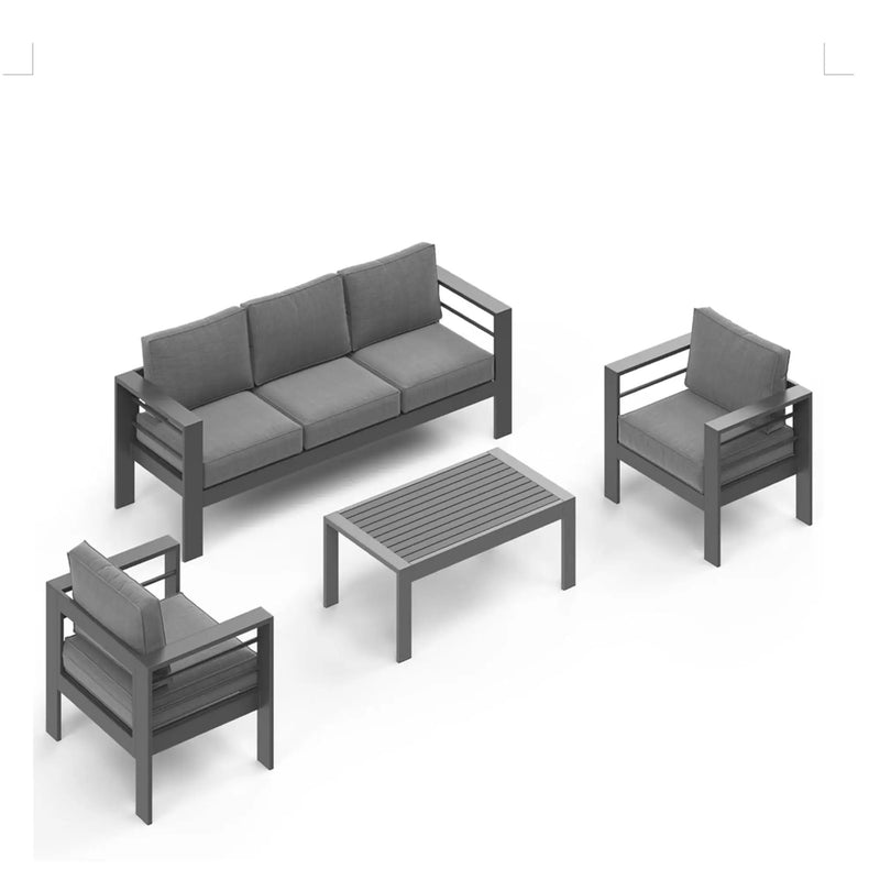 Outdoor Patio Set, All-Weather With Thick Cushions by HouseOfZazla