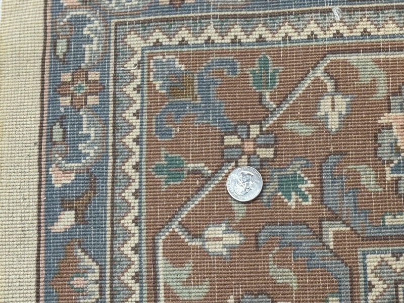 Indo Persian Rug 6x9, Beige, Allover Pattern, Vintage Wool Oriental Carpet by Jewel Rugs