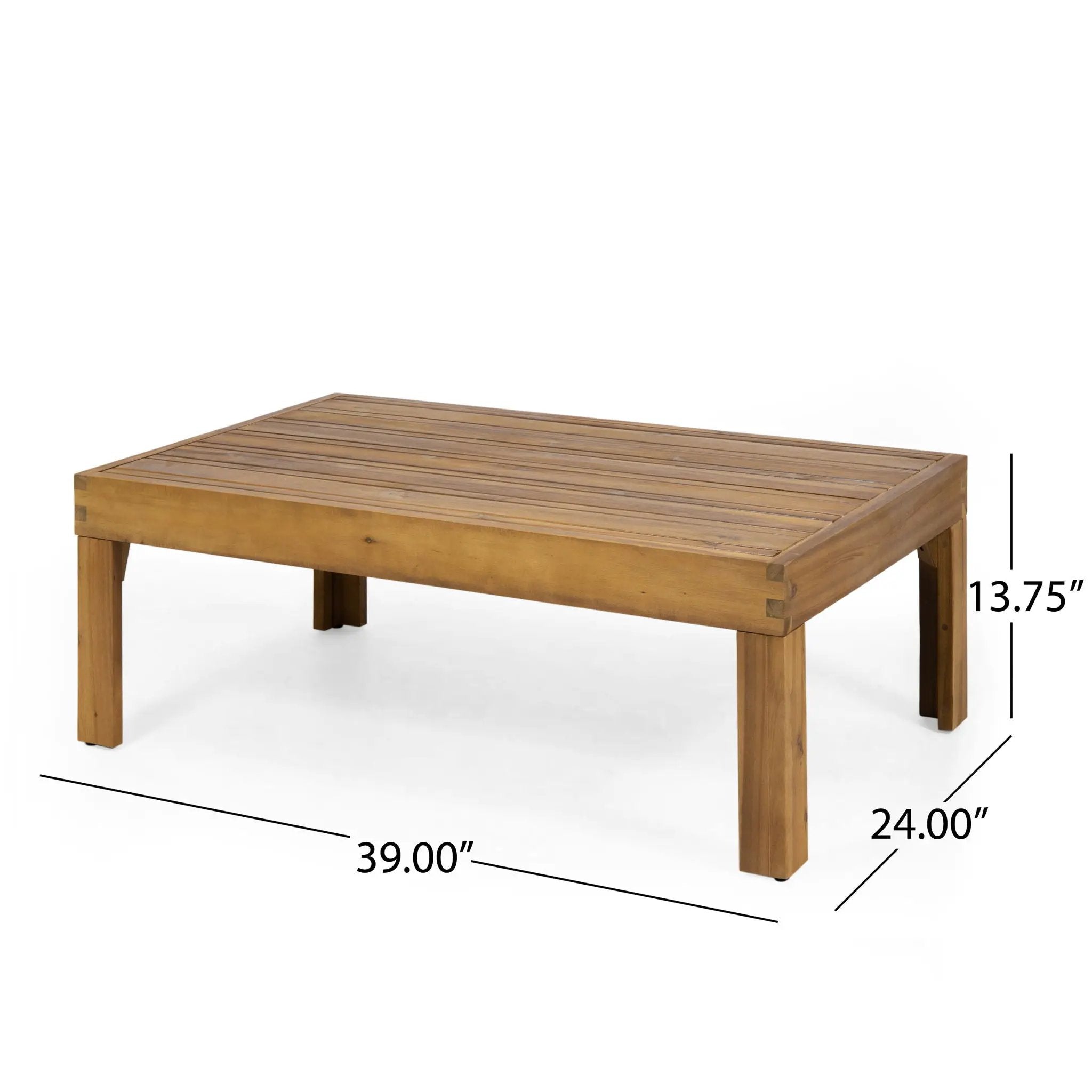 Outdoor Patio Set with Coffee Table and Loveseat - Teak Beige by HouseOfZazla