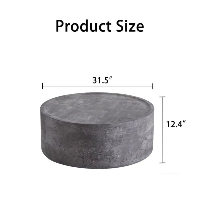 31.5" Round Coffee Table with Faux Concrete Finish by HouseOfZazla