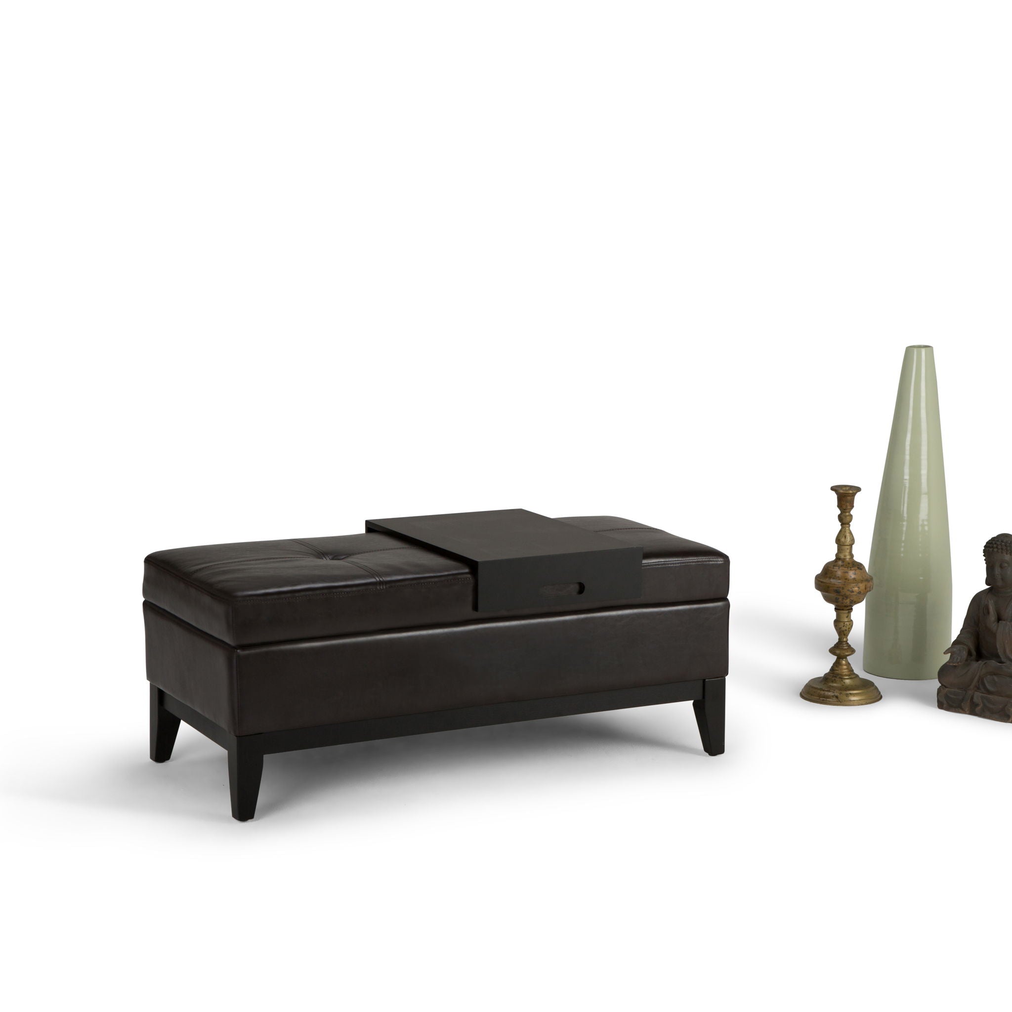 Oregon - Contemporary Storage Ottoman Bench With Tray by HouseOfZazla