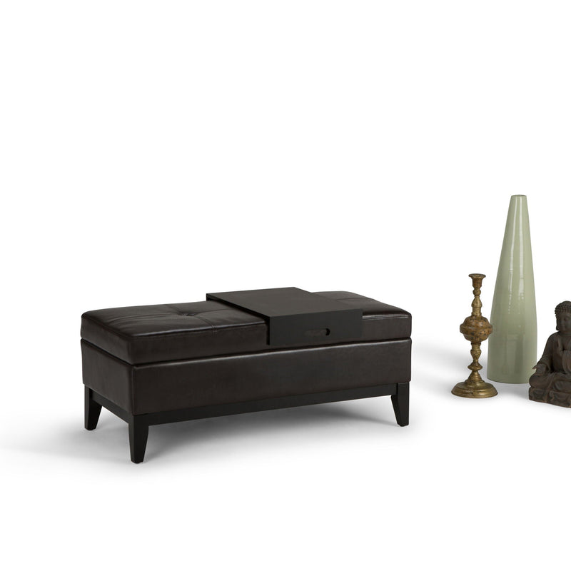 Oregon - Contemporary Storage Ottoman Bench With Tray by HouseOfZazla