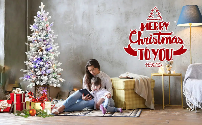 4FT Flocked Christmas Tree with Multicolour LED Lights by HouseOfZazla