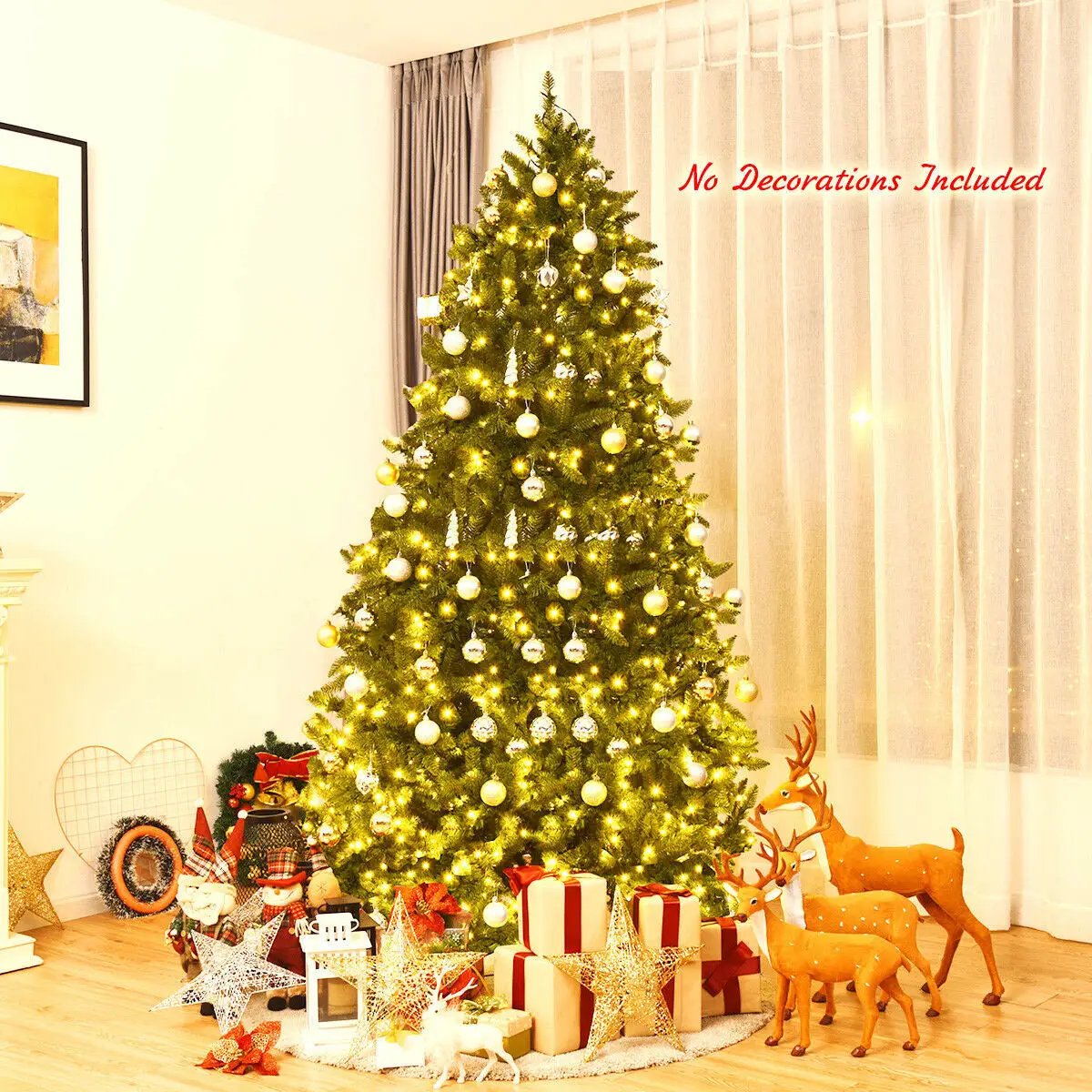 7.5 Feet Artificial Fir Christmas Tree with LED Lights and 1968 Branch Tips by DirectDeals