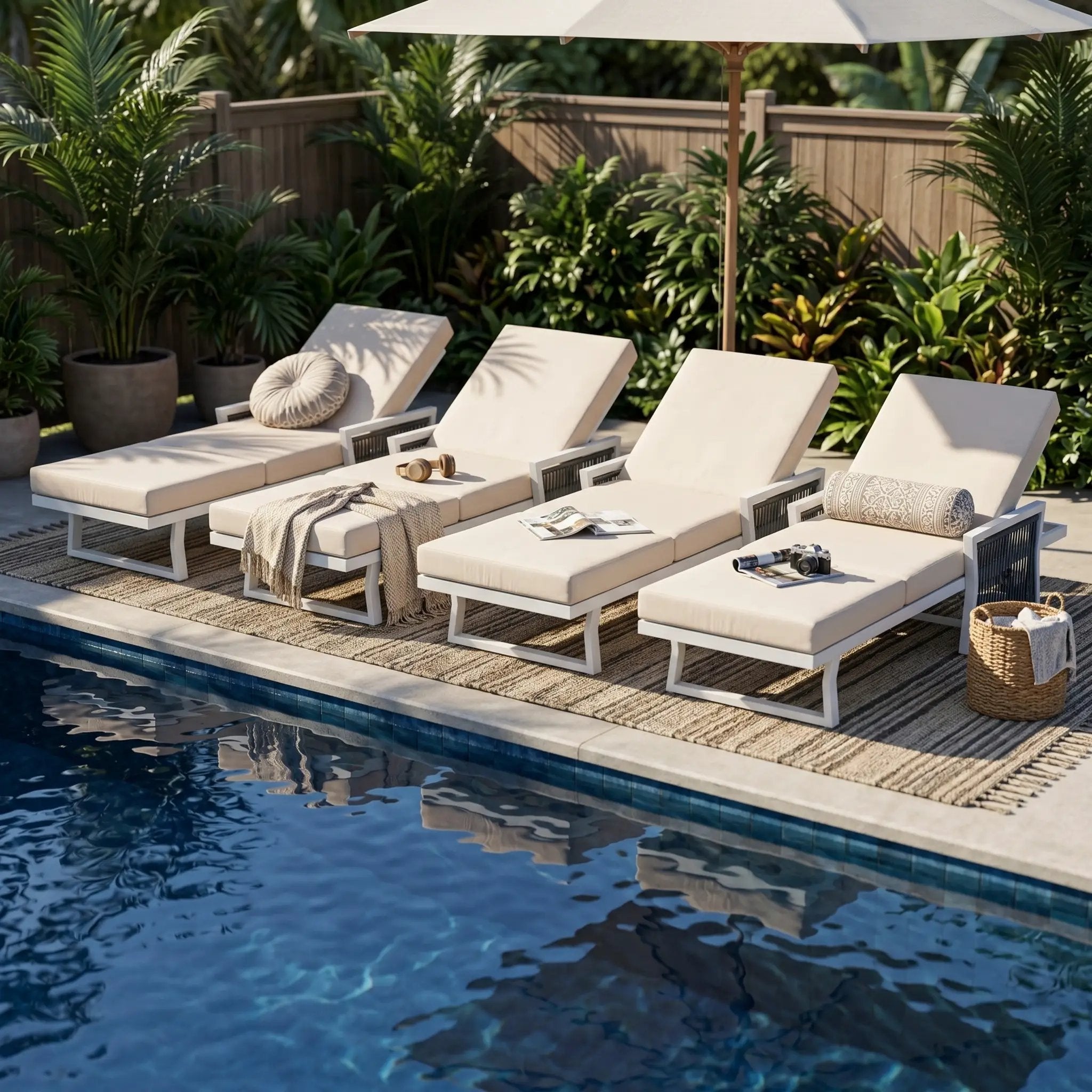 White Iron Outdoor Chaise Lounge by HouseOfZazla