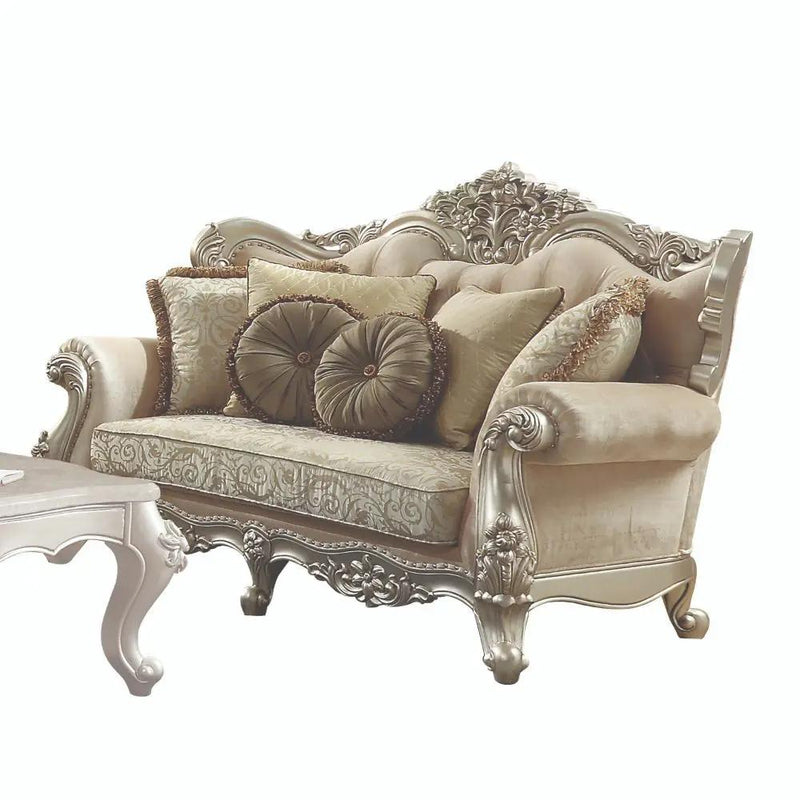 Bently - Loveseat With 5 Pillows (Same Lv01580) - Fabric & Champagne by Unique Piece Furniture