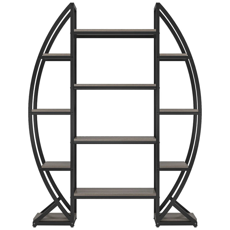 Triple Wide Oval Etagere Bookcase With Shelves For Living Room by HouseOfZazla