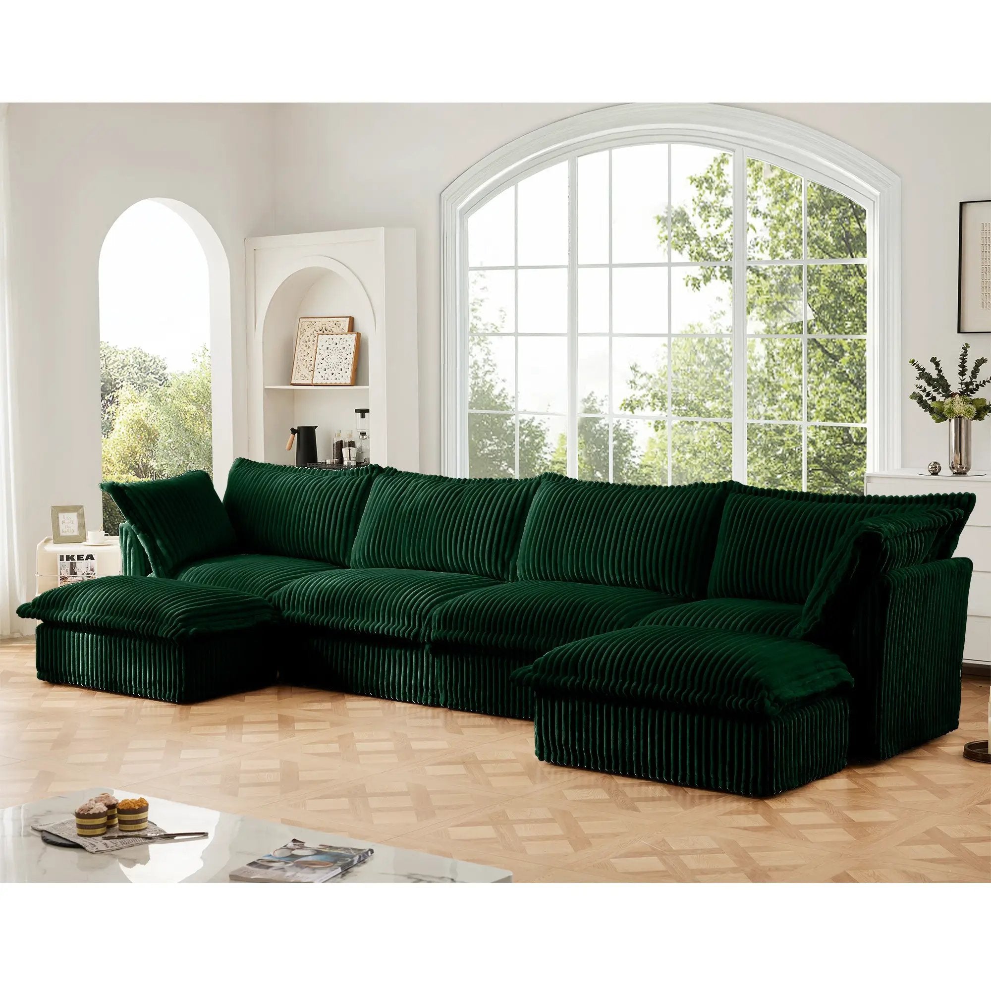 Slipcovered U Shape Sectional Sofa by HouseOfZazla