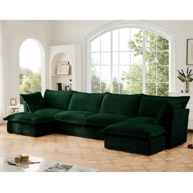 Slipcovered U Shape Sectional Sofa by HouseOfZazla