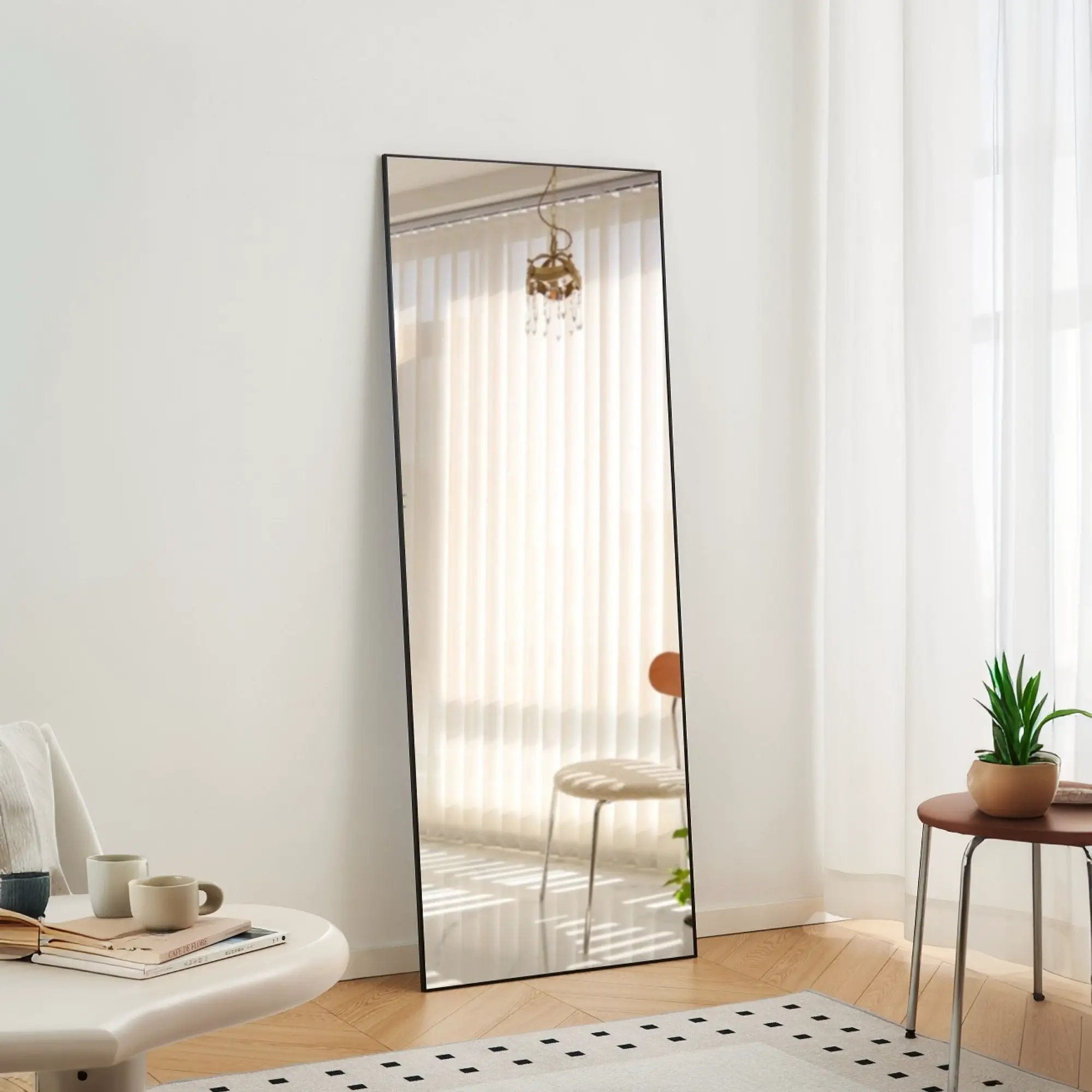 Modern Full Length Mirror With High Definition Shatter Proof Glass And Aluminum Alloy Frame by HouseOfZazla