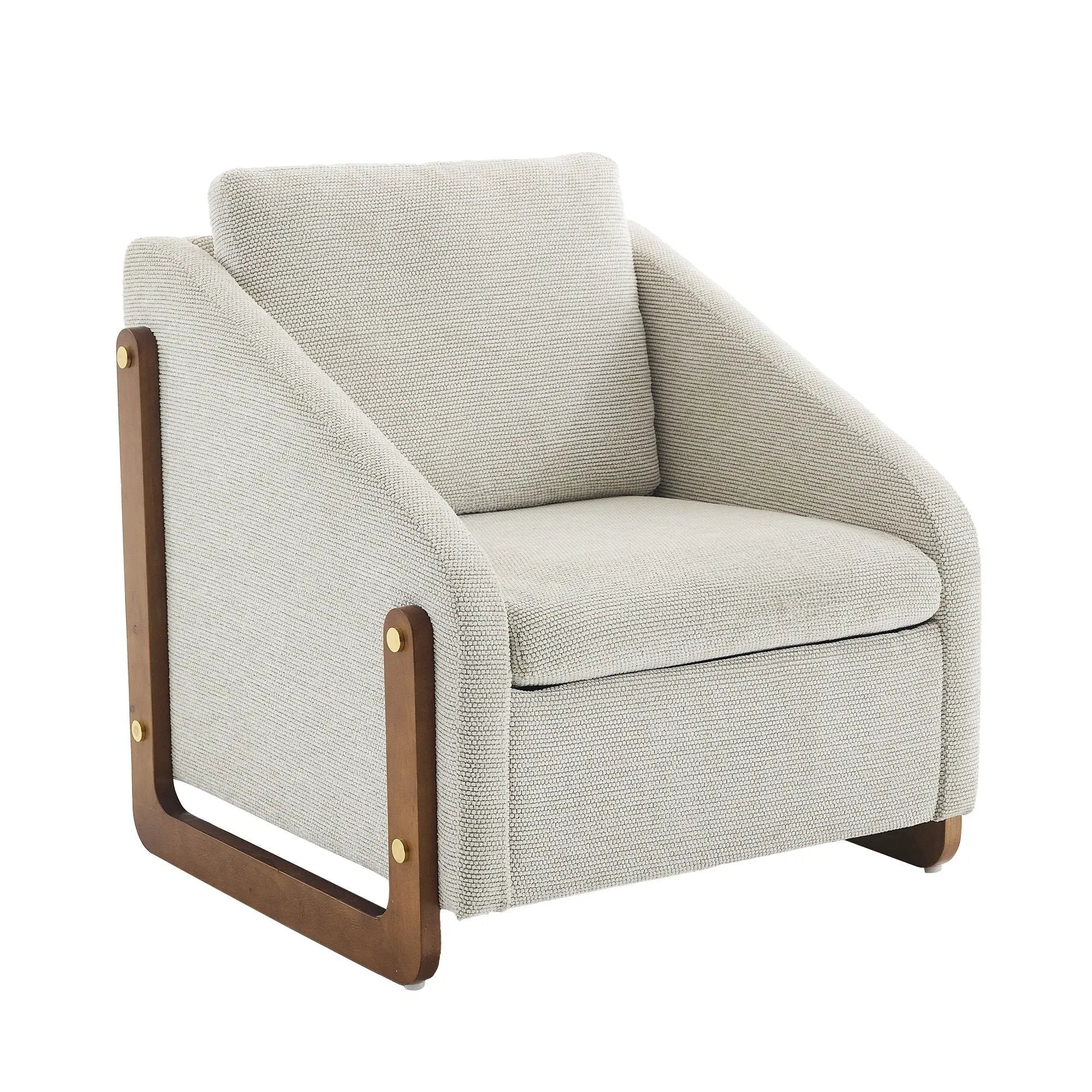 Modern Upholstered Armchair With Wooden Side Frame by Unique Piece Furniture