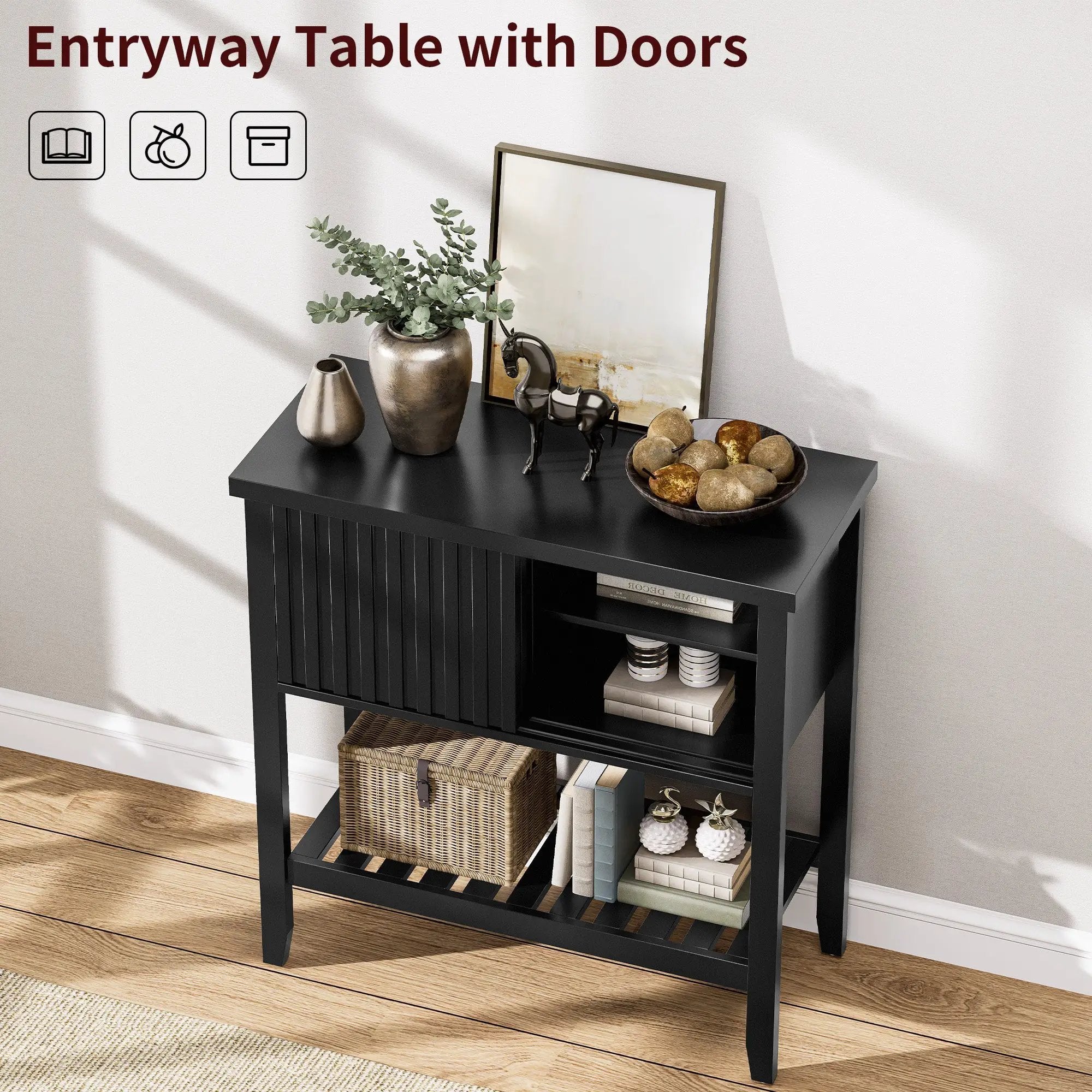 31.5" Entryway Console Table with Sliding Drawer Doors by HouseOfZazla
