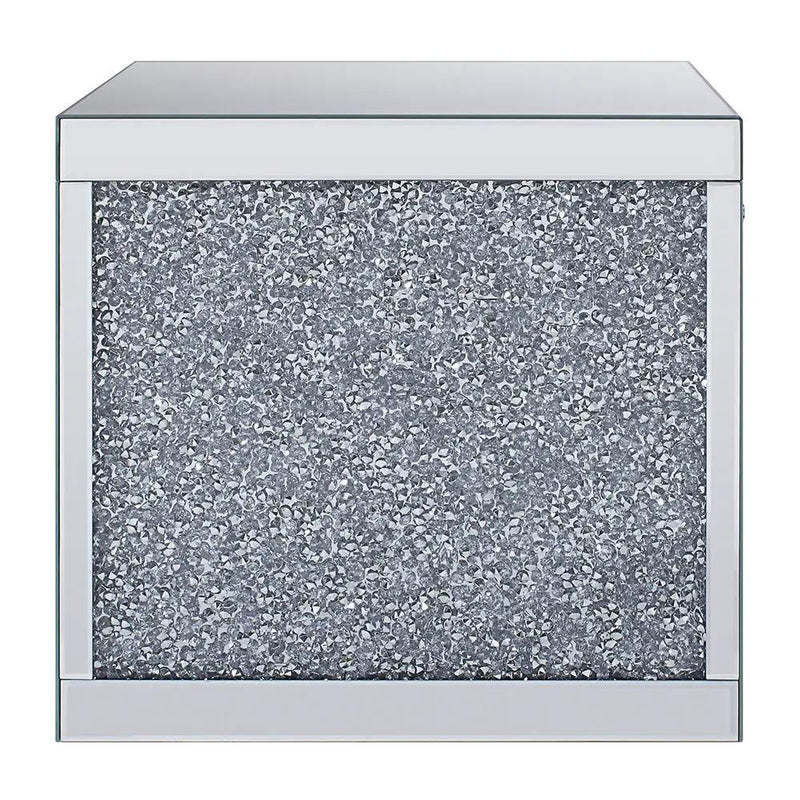 Noralie - 24" Square End Table - Mirrored & Faux Diamonds by Unique Piece Furniture