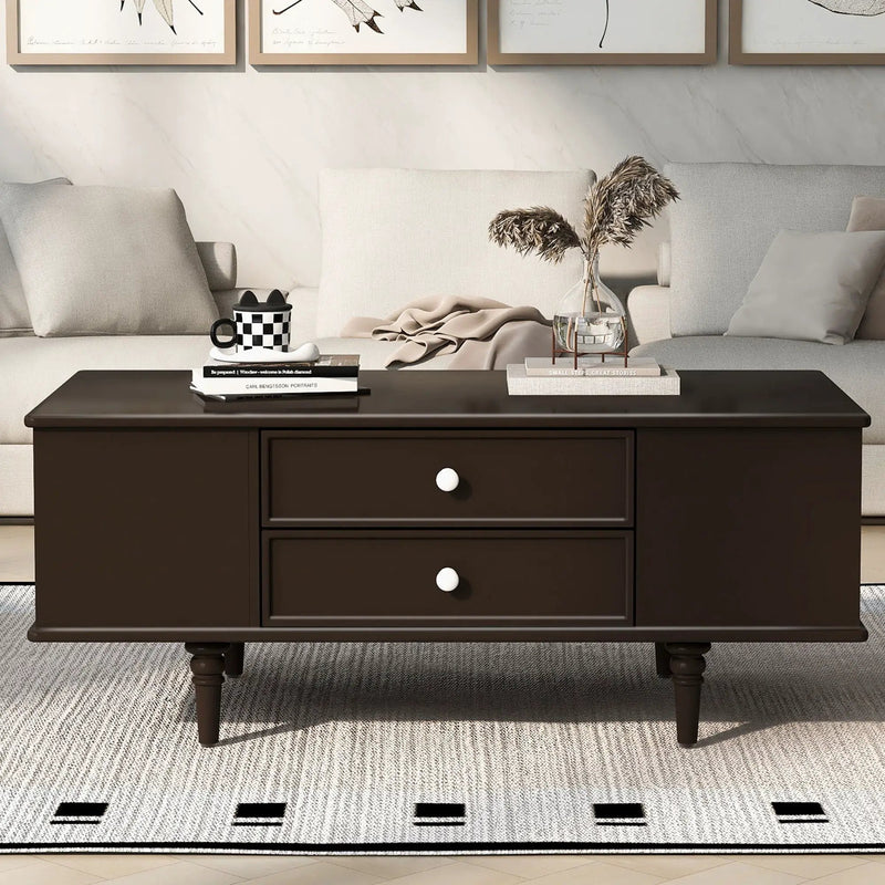 Modern Rectangle Coffee Table With Four Drawers by Unique Piece Furniture